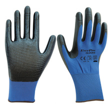 U3 Zebra Polyester Nylon Nitrile Palm Coated Work Gloves For Anti Oil Nitrile Dip